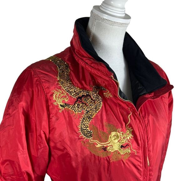 Vintage Obermeyer Limited Edition Red Dragon Red and Black Puffer Jacket - Picture 4 of 13